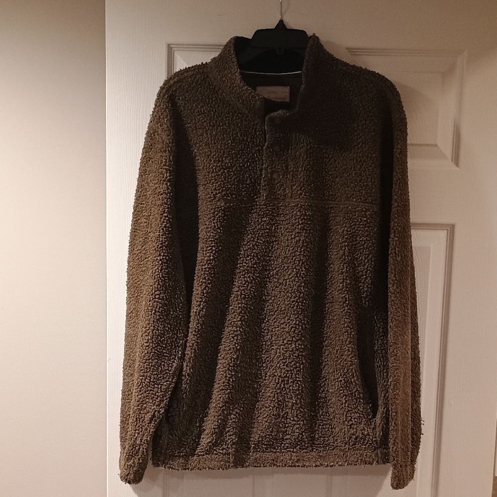Weatherproof Brown Sherpa Crewneck Sweater